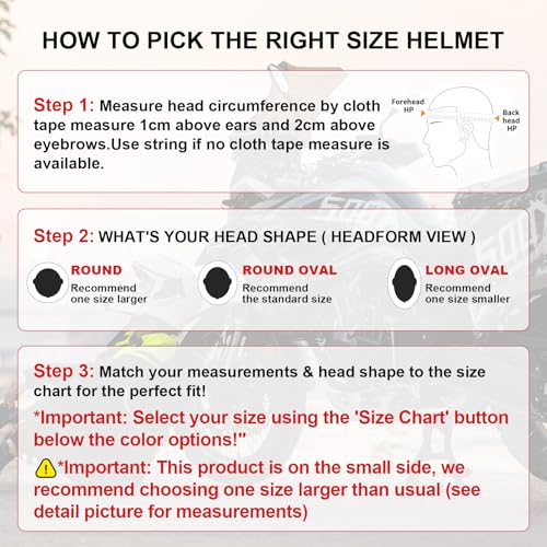 TRIANGLE Full Face Motorcycle Helmets,Off-Road Motocross Helmet for Men & Women,Dual Visor with Internal Tinted Sunshield,Open Face 3/4 Adult Racing Helmet DOT Approved(Black,S) - Image 2