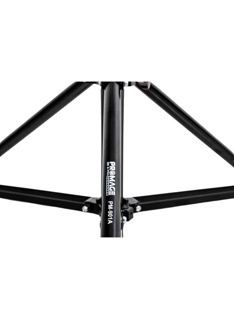PROMAGE Background Stand PM-901 – Heavy-Duty Support Pillars, Interlocking Sectional Crossbar, Wide Footprint Base, Air-Cushioned Dampening, Aluminum Construction, With Carrying Case, For Seamless Paper & Fabric Backdrops, Studio & On-Location Photography - Image 2
