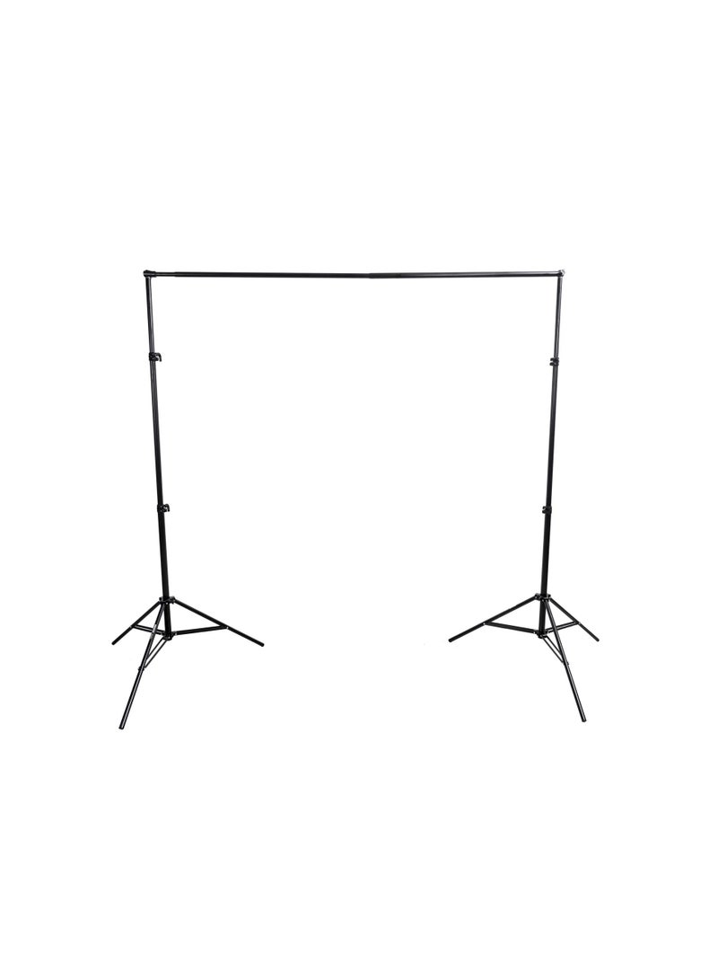 PROMAGE Background Stand PM-901 – Heavy-Duty Support Pillars, Interlocking Sectional Crossbar, Wide Footprint Base, Air-Cushioned Dampening, Aluminum Construction, With Carrying Case, For Seamless Paper & Fabric Backdrops, Studio & On-Location Photography - Image 1