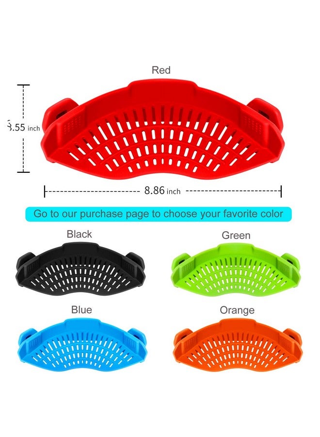 AUOON مصفاة سيليكون قابلة للتثبيت لجميع الأواني والمقالي، مصفاة باستا AUOON القابلة للتثبيت للطعام لمصفاة اللحم والخضروات والفواكه، مصفاة مطبخ سيليكون - Image 2