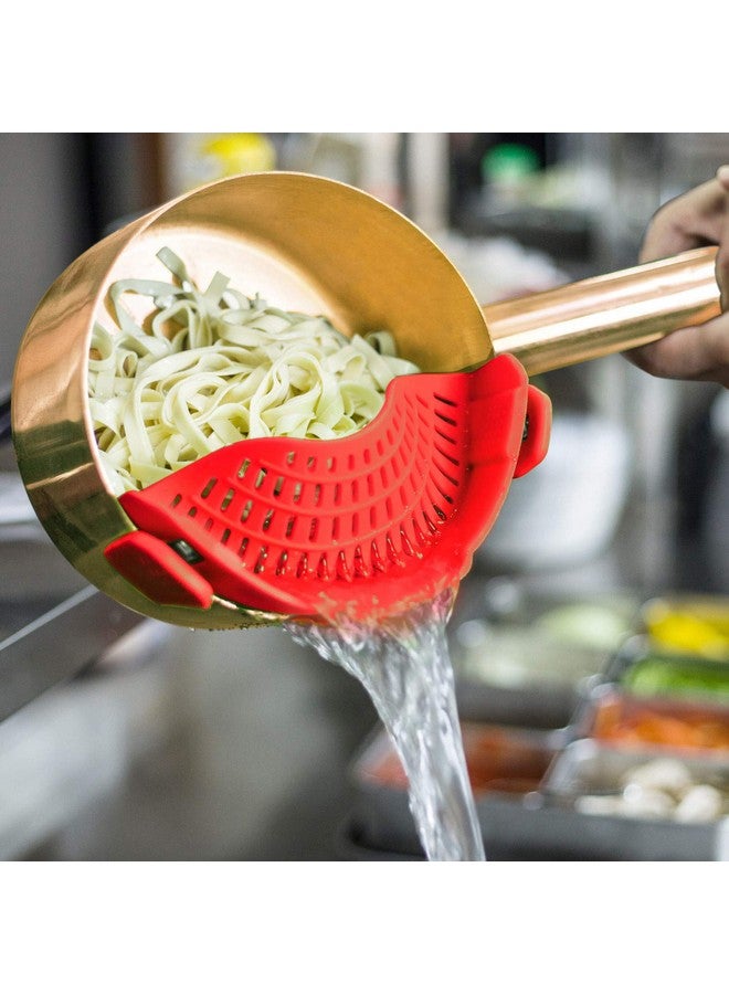 AUOON مصفاة سيليكون قابلة للتثبيت لجميع الأواني والمقالي، مصفاة باستا AUOON القابلة للتثبيت للطعام لمصفاة اللحم والخضروات والفواكه، مصفاة مطبخ سيليكون - Image 3