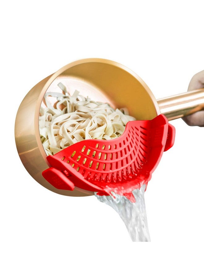 AUOON مصفاة سيليكون قابلة للتثبيت لجميع الأواني والمقالي، مصفاة باستا AUOON القابلة للتثبيت للطعام لمصفاة اللحم والخضروات والفواكه، مصفاة مطبخ سيليكون - Image 1