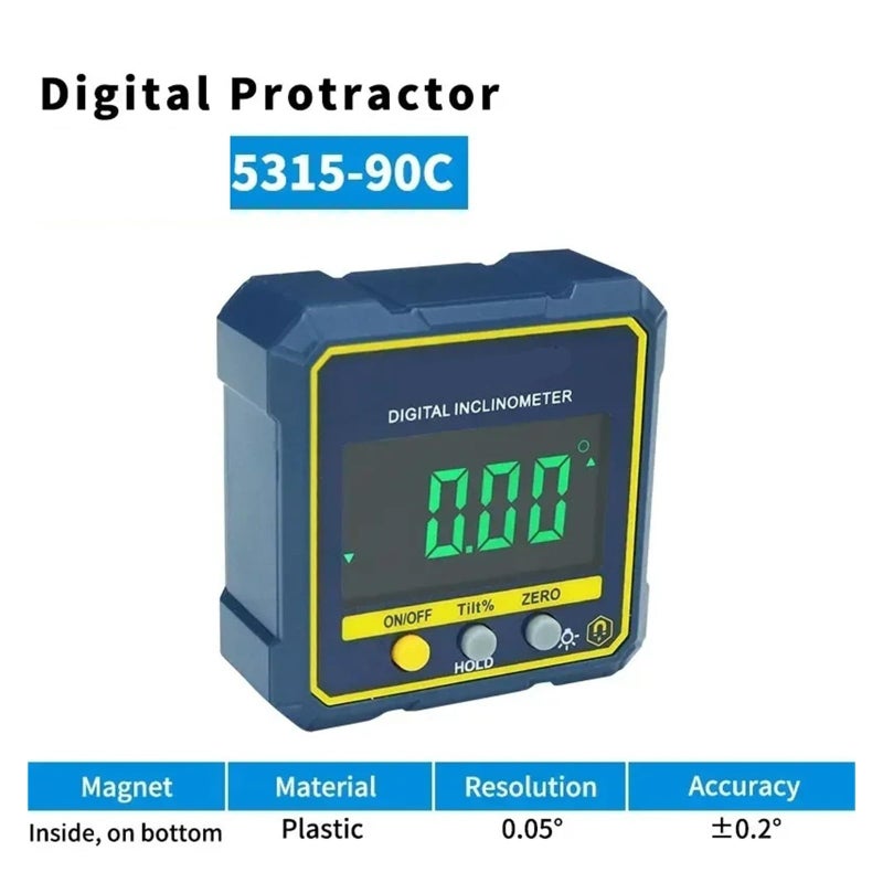 Digital Angle Finder Gauge Magnetic Protractor Inclinometer With Backlight Blue - Image 3