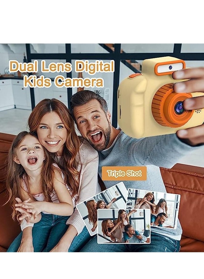 Generic Kids Selfie Camera - 1080P HD Digital Video Camera Toy for 3 to 12 Year Old Boys Girls, Birthday Festival Gifts for Kids, USB Rechargeable Kids Camera with 32GB SD Card (Yellow)  - Image 5
