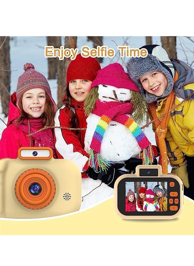 Generic Kids Selfie Camera - 1080P HD Digital Video Camera Toy for 3 to 12 Year Old Boys Girls, Birthday Festival Gifts for Kids, USB Rechargeable Kids Camera with 32GB SD Card (Yellow)  - Image 4