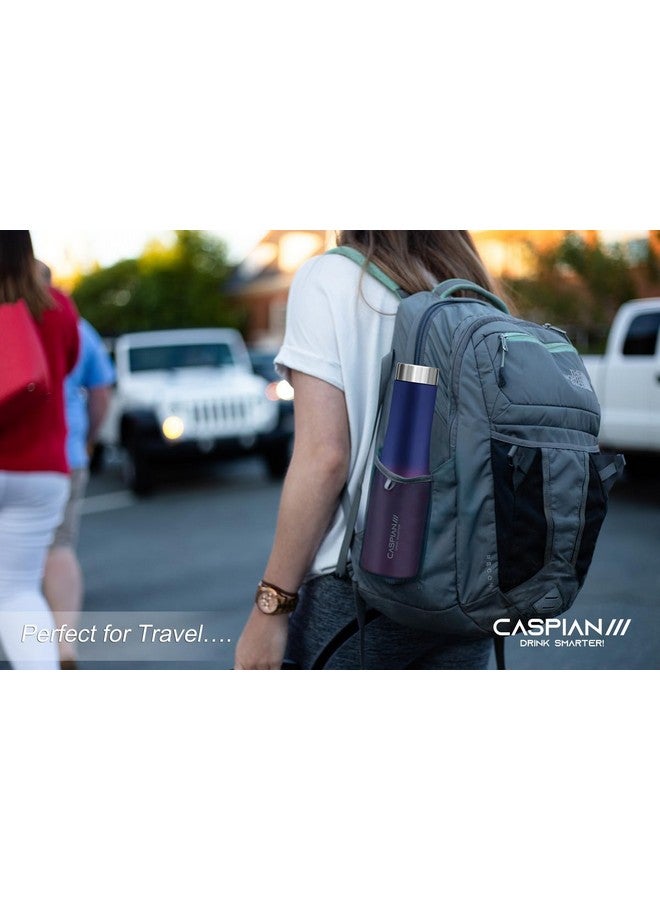 CASPIAN /// Aqua Dual Stainless Steel Water Bottle (Midnight Crimson, 1 Litre)| Leak Proof Thunder for Fridge Home Office Travel School Kids Boys Girls Adults Sports Gym Yoga - Image 2