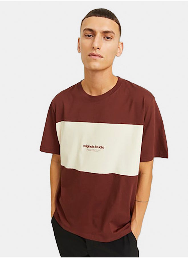 JACK & JONES - Jorvesterbro Block Tee Ss Crew Styd Aw24 - Image 1