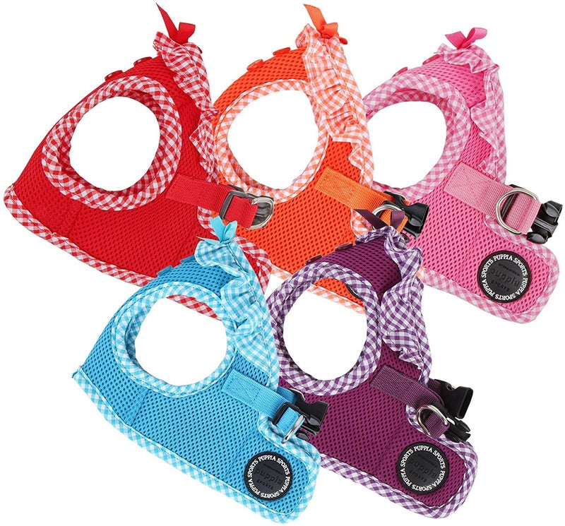 Puppia Vivien Vest Dog Harness Step-in All Season Mesh Cute No Pull No Choke Walking Training for Small Dog, Pink, Medium - Image 4