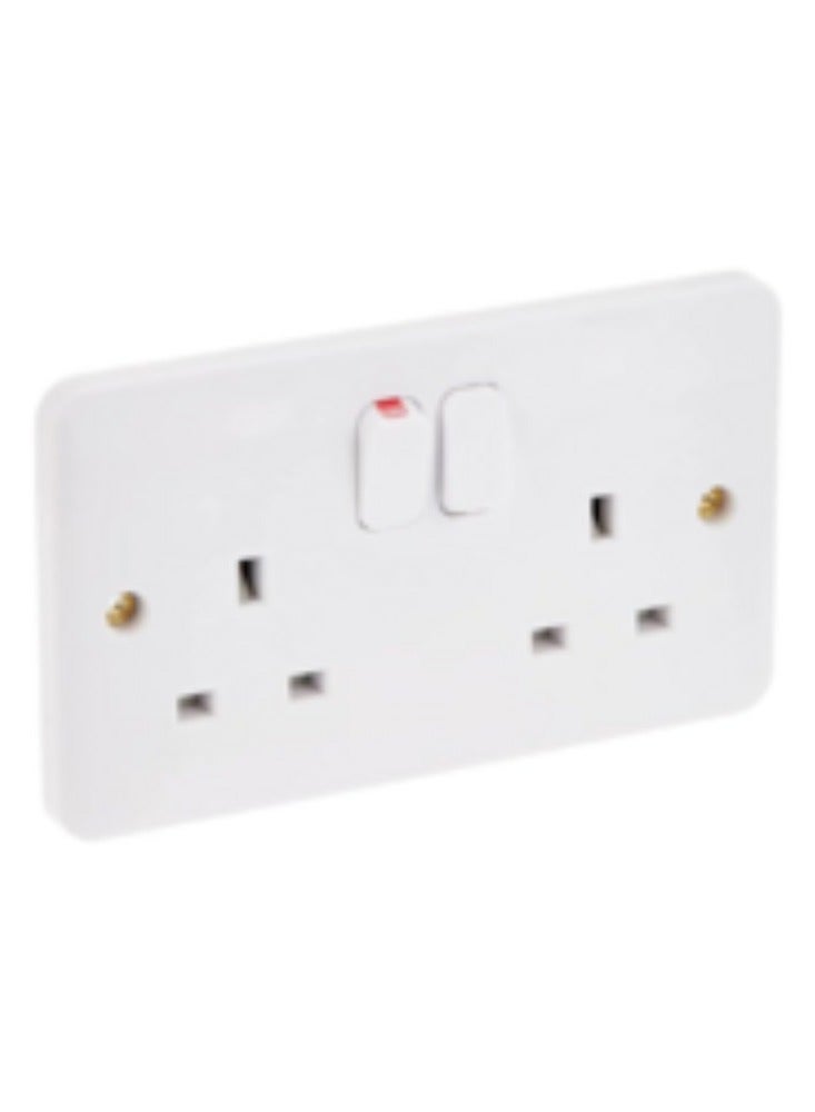 KNP KNP UK Standard 13A Switch Socket Double Socket is a versatile electrical accessory designed for use in homes, offices, and various commercial environments in the United Kingdom.  - Image 1