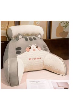CityRiya-Long Reading Pillow for Adults - Large Backrest Pillow with Detachable Neck Roll, Memory Foam Bed Rest & Sit Up Support Pillow, Ergonomic Lumbar Cushion for Reading, Watching TV, or Relaxing - Removable Washable Cover (70*50cm)  - Image 1