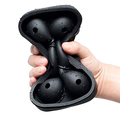 HOMENITY Flexible Hot Silicone Spherical 6 Round Ball Ice Cube Tray Maker Mold with Lid Perfect Ice Spheres for Cocktails 6 Section - Image 5