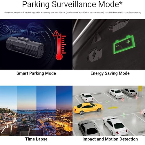 THINKWARE F70 PRO Dash Cam, 1080P Full HD WiFi Dashcam for Car Camera, Compact Design, Super Night Vision, G-Sensor, Smart Parking Mode, Safety Camera Alert, Integrated Thermal Protection - Image 4