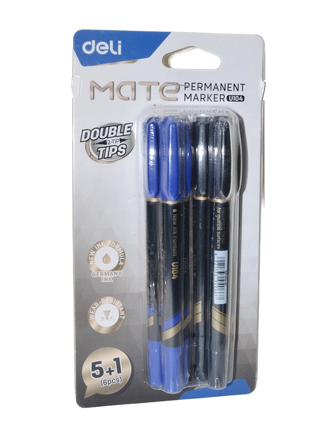 Deli Switch Twin Permanent Marker Ass Eu10420-6P - Image 1