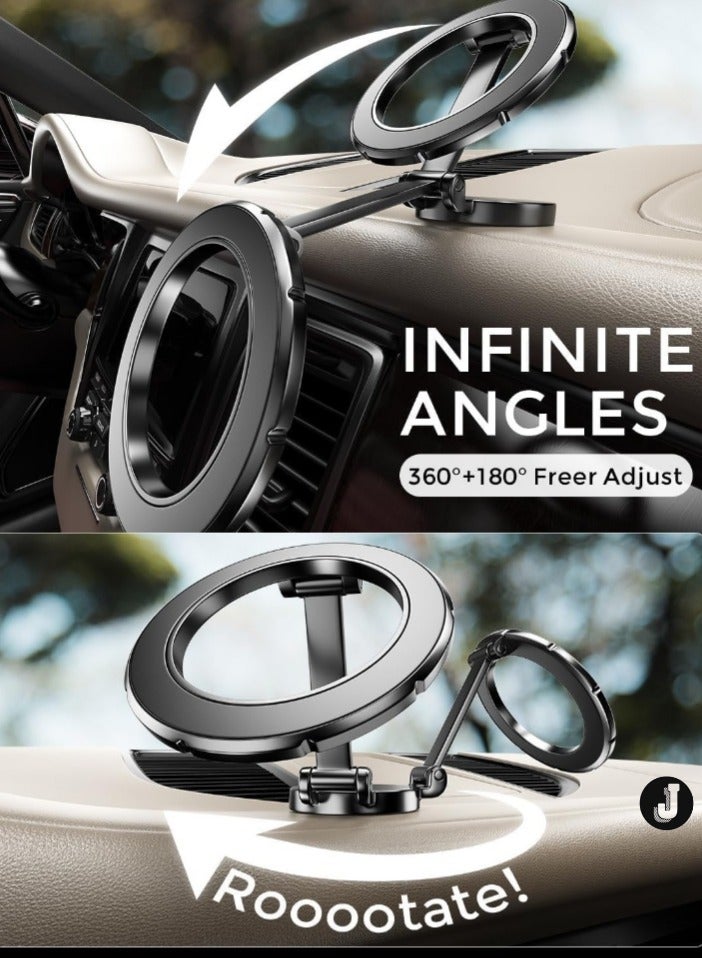 JAJEEK "New MagSafe Car Mount – 360° Rotation with Strong Magnet, Hands-Free Phone Holder for iPhone 15, 14, 13, 12 Pro Max, Plus, Mini, and MagSafe Cases (Black)" - Image 4