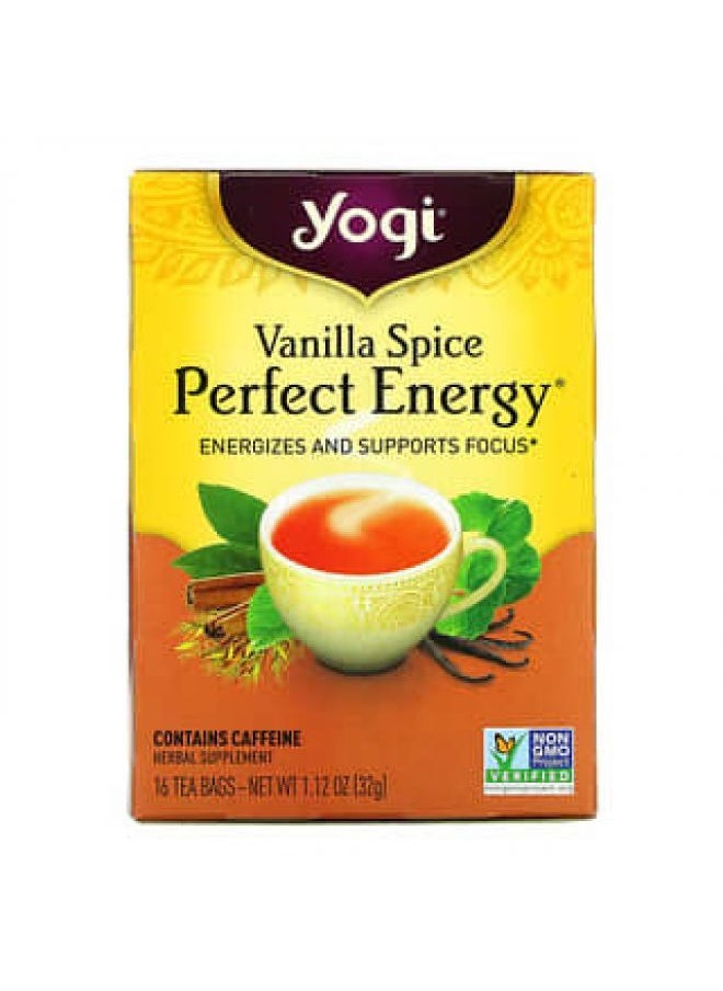 Yogi Tea - Yogi Tea, Perfect Energy, Vanilla Spice, 16 Tea Bags, 1.12 oz (32 g) - Image 1