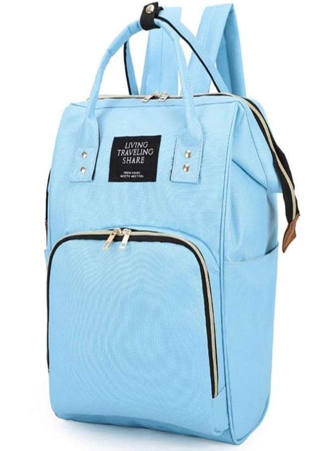 PAUL SONS Diaper Bag Backpack, Mummy Bag for Multi-Function Waterproof and Large Capacity Organizer with Wide Opening, Baby Care Travel Bag (1, Sky Blue, Medium) - Image 1