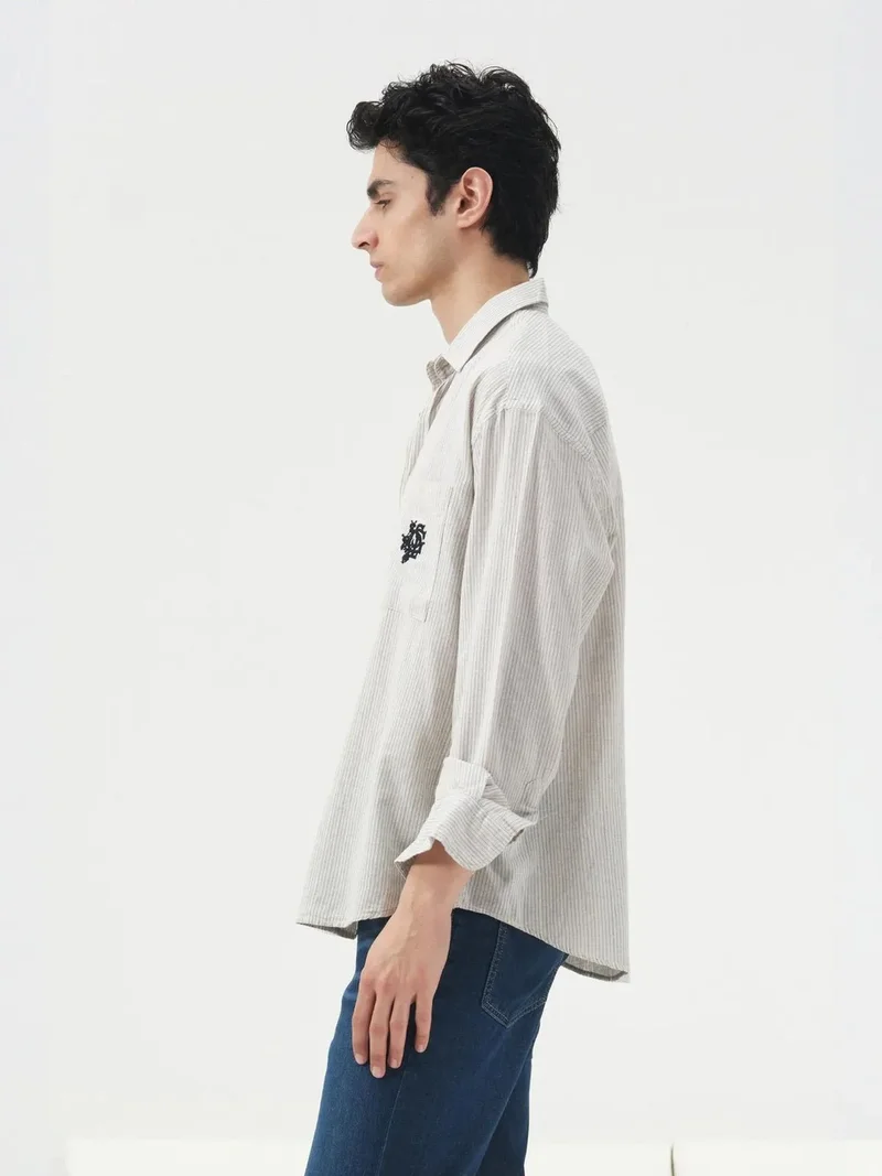 جيستو GIESTO Regular Fit Long Sleeve Velvet Shirt with Pocket