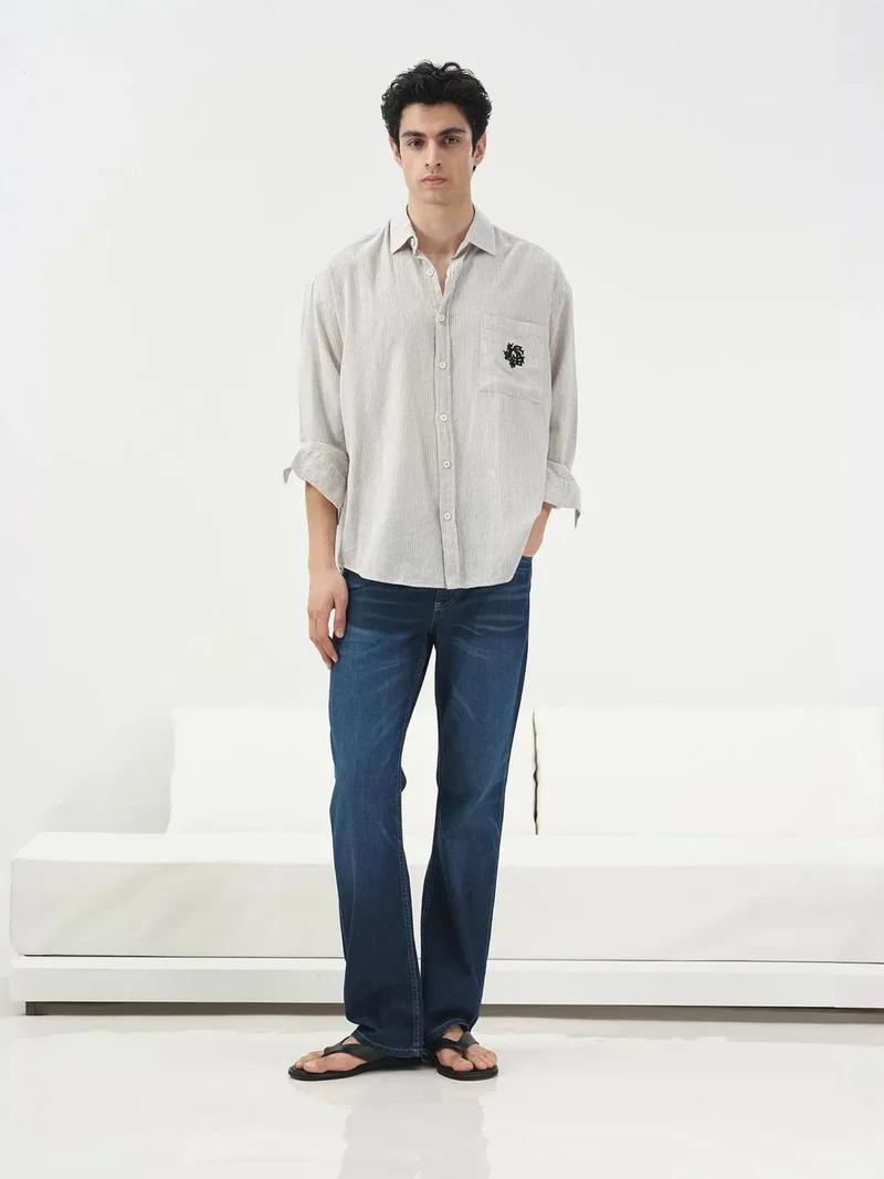 جيستو GIESTO Regular Fit Long Sleeve Velvet Shirt with Pocket