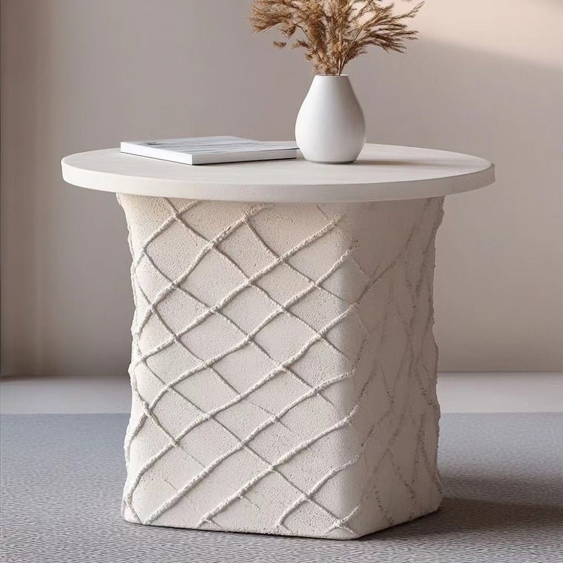 DANUBE HOME Diamond Weave Mgo Side Table | All Weather 1 Piece Outdoor End Table | Modern Design Furniture For Balcony, Garden Bench Seating Terrace Lawn Patio Poolside - L40.5xW40.5xH48cm -Multi Color - Image 4