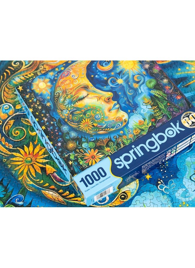 سبرينغبوك لغز القمر الأزرق لـ Springbok المكون من 1000 قطعة للبالغين من تصميم الفنانة Claudia McKinney هو صورة ممتعة وحيوية لتحديك  - Image 4