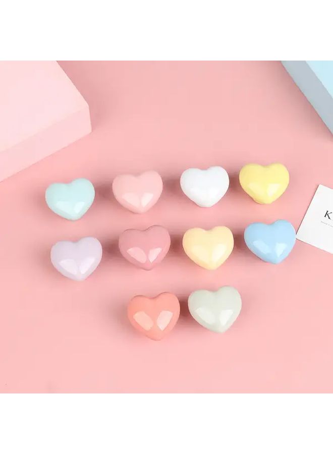 Light Blue Green Ceramic Heart Shaped Single Hole Drawer Knob For Wardrobe Cabinet Door - Image 1