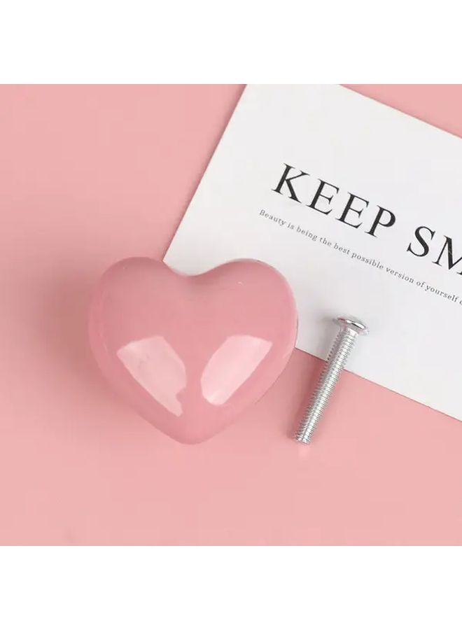 Light Blue Green Ceramic Heart Shaped Single Hole Drawer Knob For Wardrobe Cabinet Door - Image 5