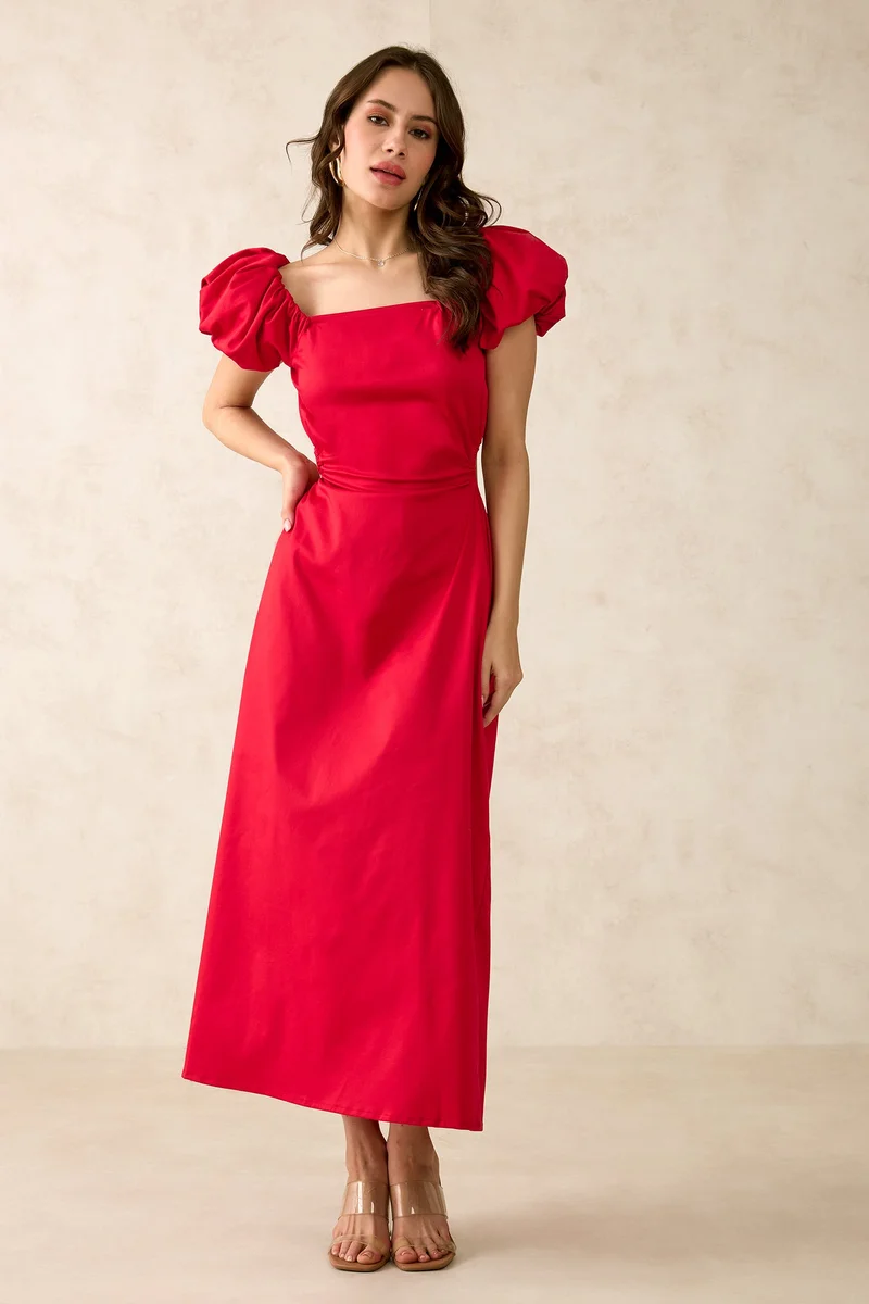 فيرجيو Cotton Stretch Vacation Back Cutout Maxi Dresses for Women