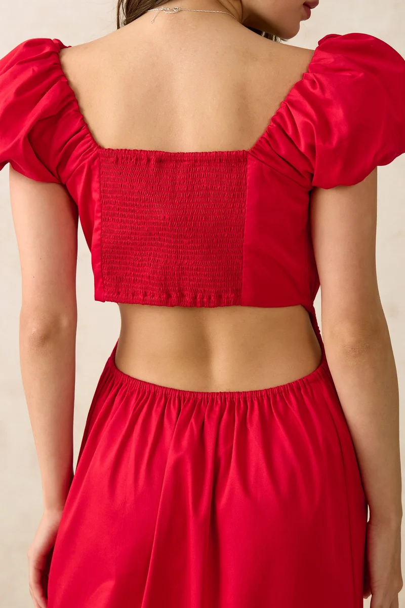 فيرجيو Cotton Stretch Vacation Back Cutout Maxi Dresses for Women