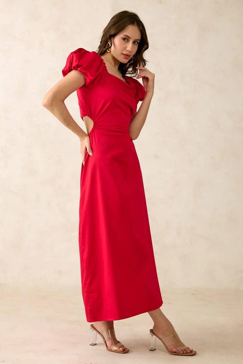 فيرجيو Cotton Stretch Vacation Back Cutout Maxi Dresses for Women
