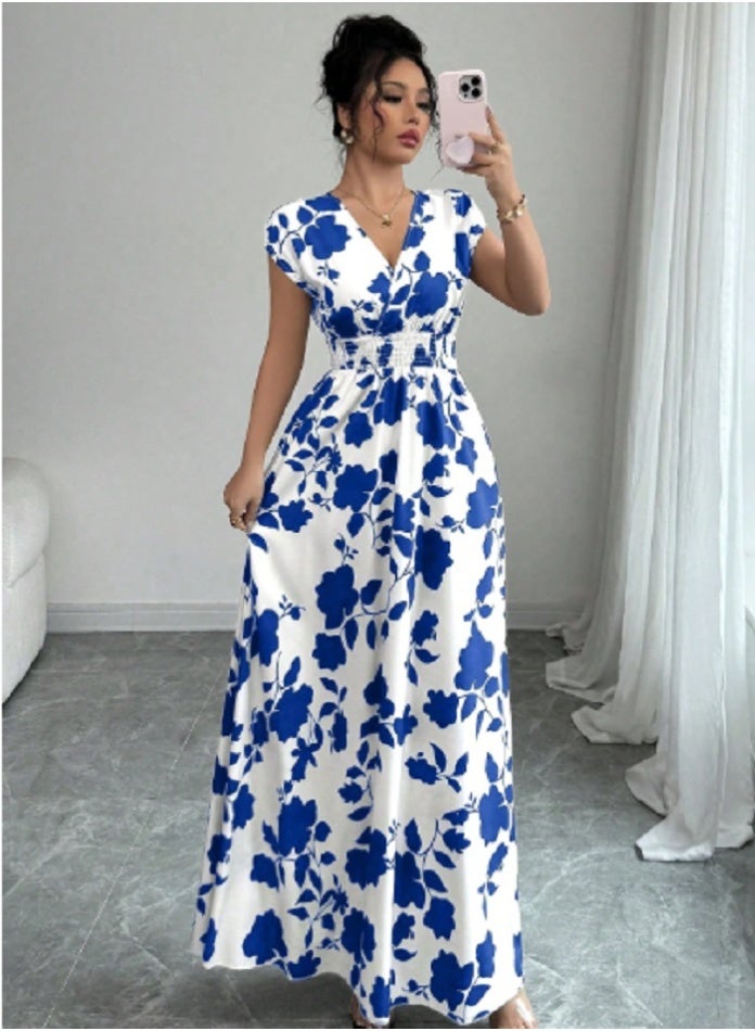 SHEIN  Elegant Floral Print Dress For Commute - Image 1