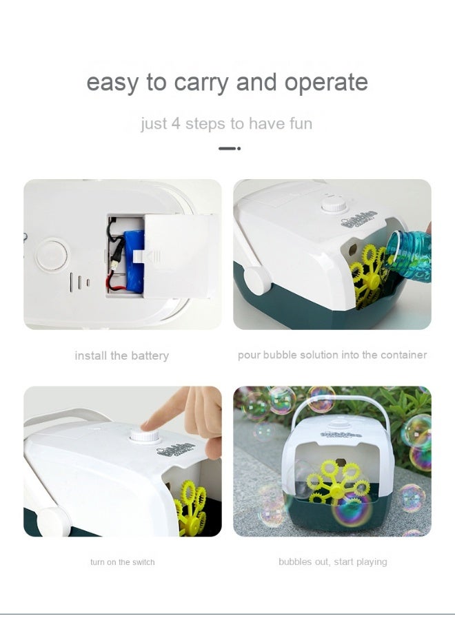 Parent-Child Interactive Automatic Bubble Machine with Suitcase Design - Image 4