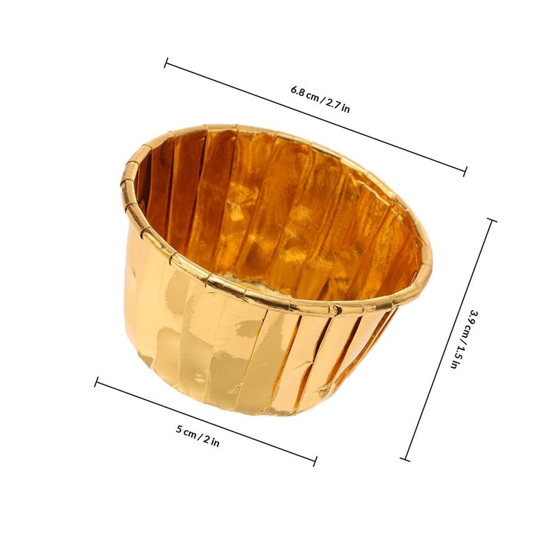 Heat Resistant Baking Cups Gold Foil Edge Muffin Liners 50pcs High Temperature - Image 3