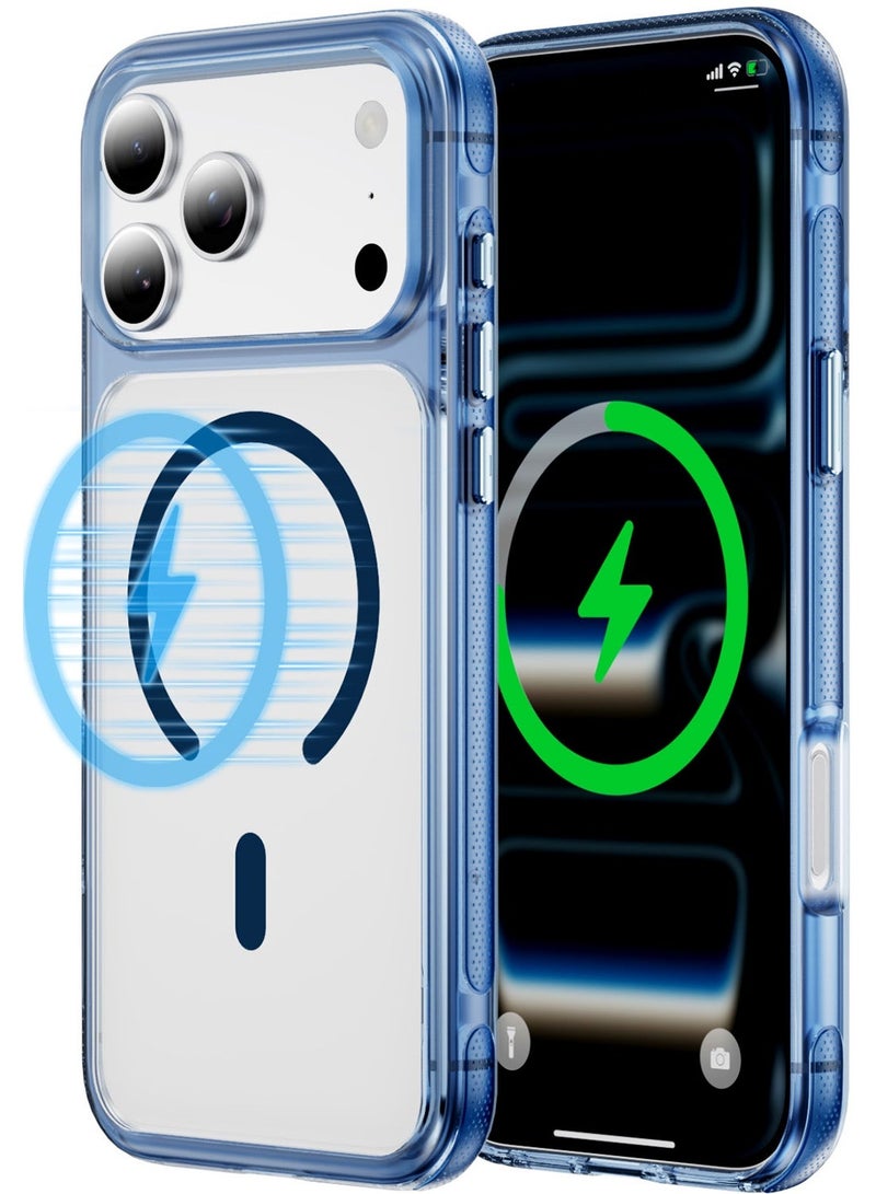 Malaksky For iPhone 17 Pro Case, Heavy Duty Shockproof Protection Phone Cases, Anti-Drop, Dual Layer Transparent Protective Cover Compatible with iPhone 17 Pro, 6.3 inch, Crystal Blue - Image 1