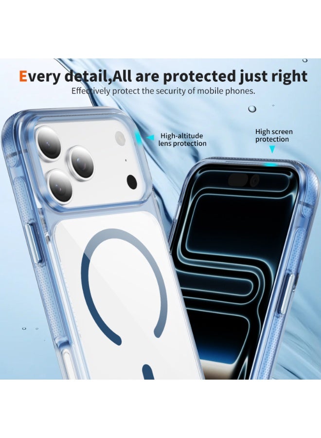 Malaksky For iPhone 17 Pro Case, Heavy Duty Shockproof Protection Phone Cases, Anti-Drop, Dual Layer Transparent Protective Cover Compatible with iPhone 17 Pro, 6.3 inch, Crystal Blue - Image 2