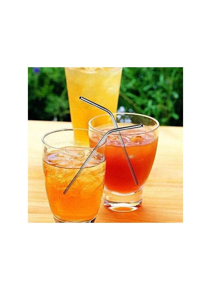 Generic Reusable Stainless Steel Metal Drinking Straws, Straight and Durable Drinking Straws with Cleaning Brush, 4 Pack  - Image 5