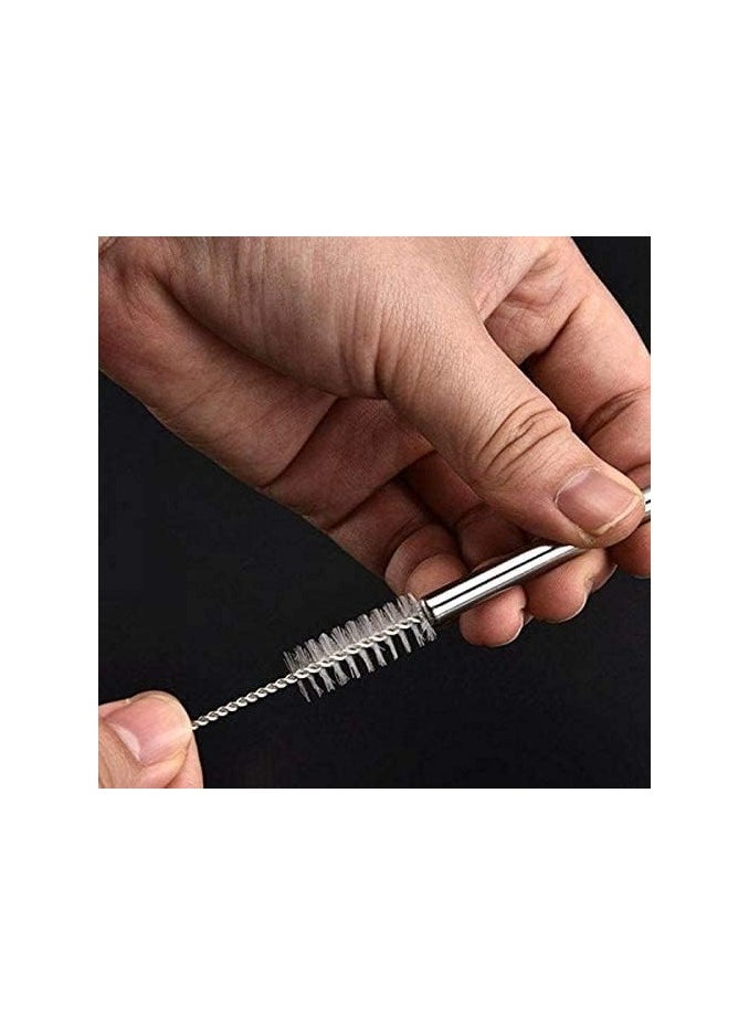 Generic Reusable Stainless Steel Metal Drinking Straws, Straight and Durable Drinking Straws with Cleaning Brush, 4 Pack  - Image 2