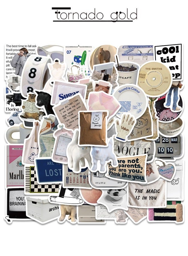 تورنيدو جولد 57 قطعة من الملصقات الفنية الكورية، ملصقات مقاومة للماء على شكل كوب ماء لأجهزة الكمبيوتر المحمول والآيباد وحافظة الهاتف وملصقات جرافيتي - Image 1