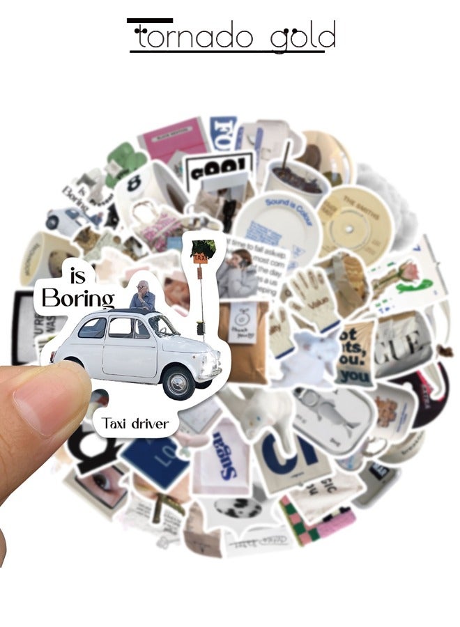 تورنيدو جولد 57 قطعة من الملصقات الفنية الكورية، ملصقات مقاومة للماء على شكل كوب ماء لأجهزة الكمبيوتر المحمول والآيباد وحافظة الهاتف وملصقات جرافيتي - Image 3