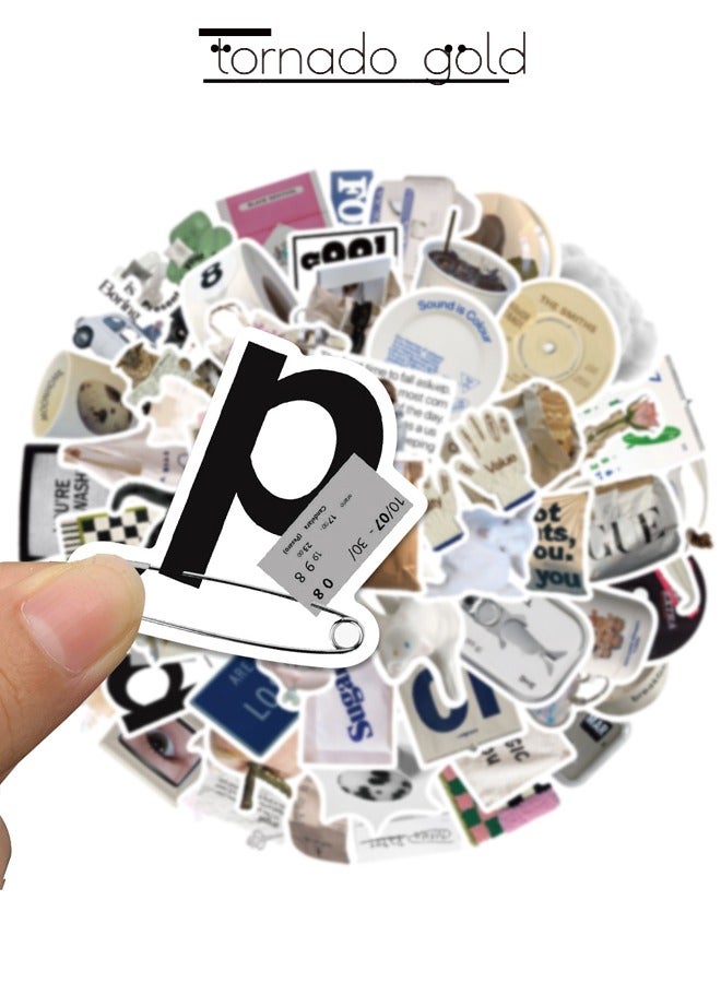 تورنيدو جولد 57 قطعة من الملصقات الفنية الكورية، ملصقات مقاومة للماء على شكل كوب ماء لأجهزة الكمبيوتر المحمول والآيباد وحافظة الهاتف وملصقات جرافيتي - Image 4