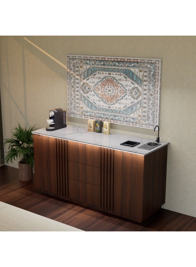 كوفي وورلد ركن القهوة بكج شامل الاضاءة المخفية والرينزر والسلة والحنفية - Image 3