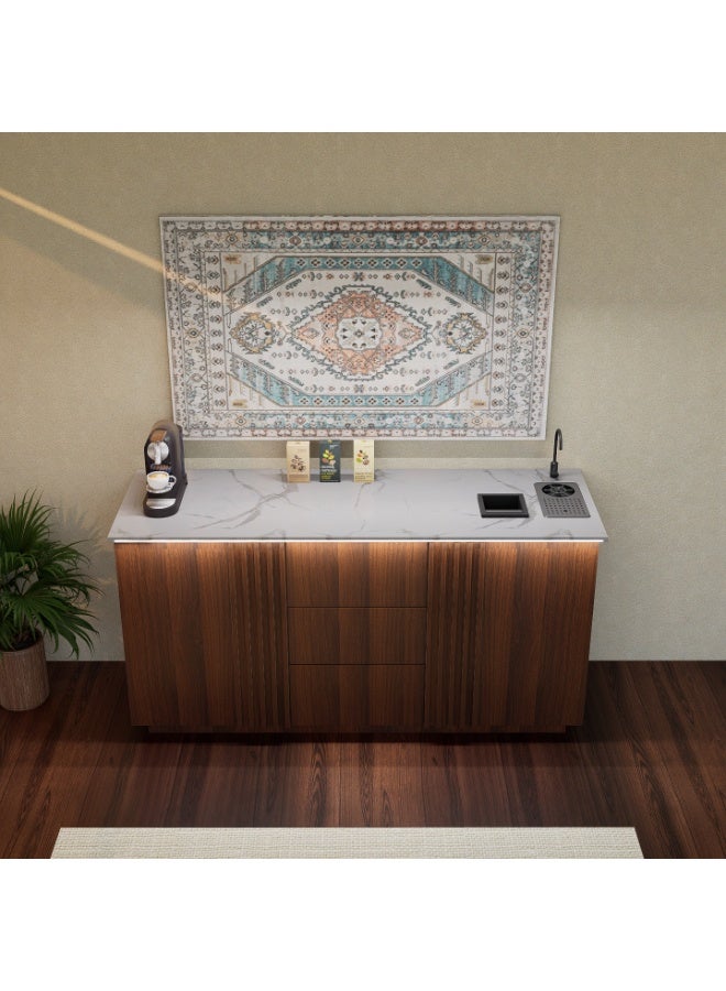 كوفي وورلد ركن القهوة بكج شامل الاضاءة المخفية والرينزر والسلة والحنفية - Image 4