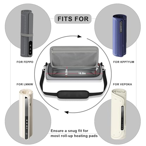 Peciue Food Warming Mat Bag Universal Roll Up Hot Plates Heating Pad Storage Holder for KPPTYUM for itrusou for LNNIW for Relixcozy More Electric Warmer Tray Ideal for Parties Buffet TravelCase Only - Image 3