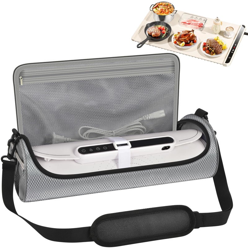 Peciue Food Warming Mat Bag Universal Roll Up Hot Plates Heating Pad Storage Holder for KPPTYUM for itrusou for LNNIW for Relixcozy More Electric Warmer Tray Ideal for Parties Buffet TravelCase Only - Image 2