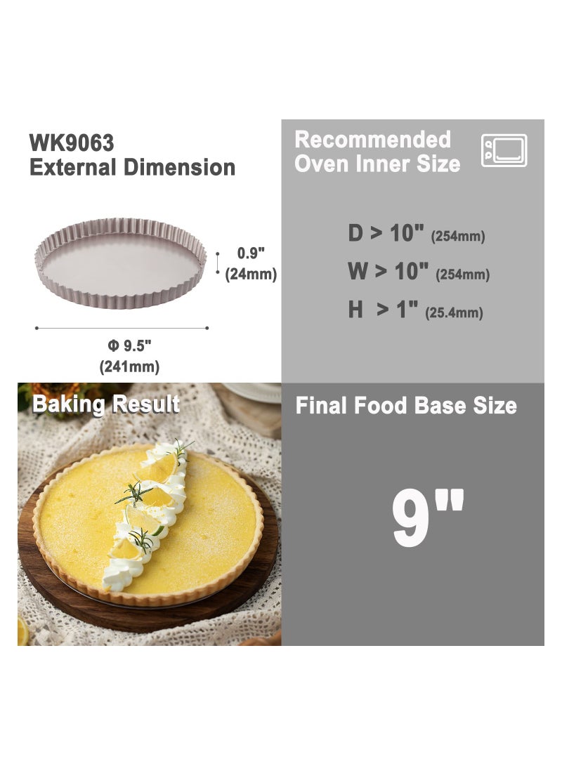 شيف ميد 2.5 سم - 24 سم تارت مقلاة دائرية غير لاصقة مقاس 24 سم مع قاع فضفاض قابل للإزالة - Image 2