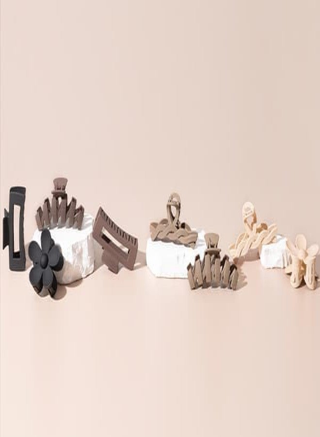 BEDSTEFAR 6 Pcs Claw Clips for Women & Girls, Multi-Shape Non-Slip Jaw Hair Clips Set, Large Medium Small Sizes for Thick, Thin & Curly Hair, Strong Hold Hair Accessories Hair Claw Clips - Image 5
