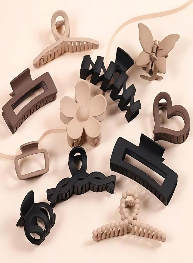 BEDSTEFAR 6 Pcs Claw Clips for Women & Girls, Multi-Shape Non-Slip Jaw Hair Clips Set, Large Medium Small Sizes for Thick, Thin & Curly Hair, Strong Hold Hair Accessories Hair Claw Clips - Image 2