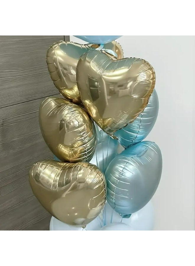 Kandid 10Pcs Valentine's 18-Inch Heart-Shaped Foil Balloons, Mixed Color, for Valentine'S Day, Birthday, Wedding, Anniversary, Engagement, Party Decorations, Aluminum Film Balloons (BABY BLUE) - Image 2