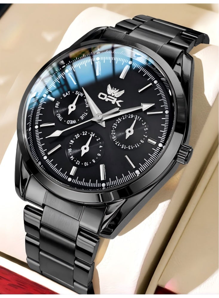 OPK Watch for Men Stainless Steel Waterproof Luminous Date Analog Quartz Wrist Watch Business Fashion Casual Men Watches - Image 1