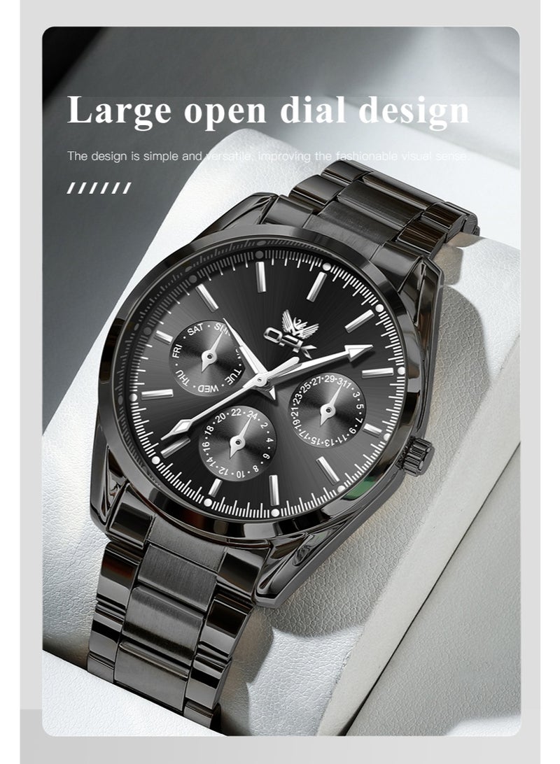 OPK Watch for Men Stainless Steel Waterproof Luminous Date Analog Quartz Wrist Watch Business Fashion Casual Men Watches - Image 3