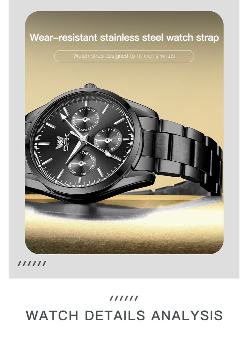 OPK Watch for Men Stainless Steel Waterproof Luminous Date Analog Quartz Wrist Watch Business Fashion Casual Men Watches - Image 4